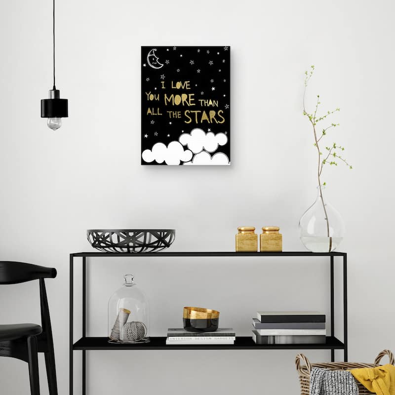 Love You More Than Stars Canvas Art Print