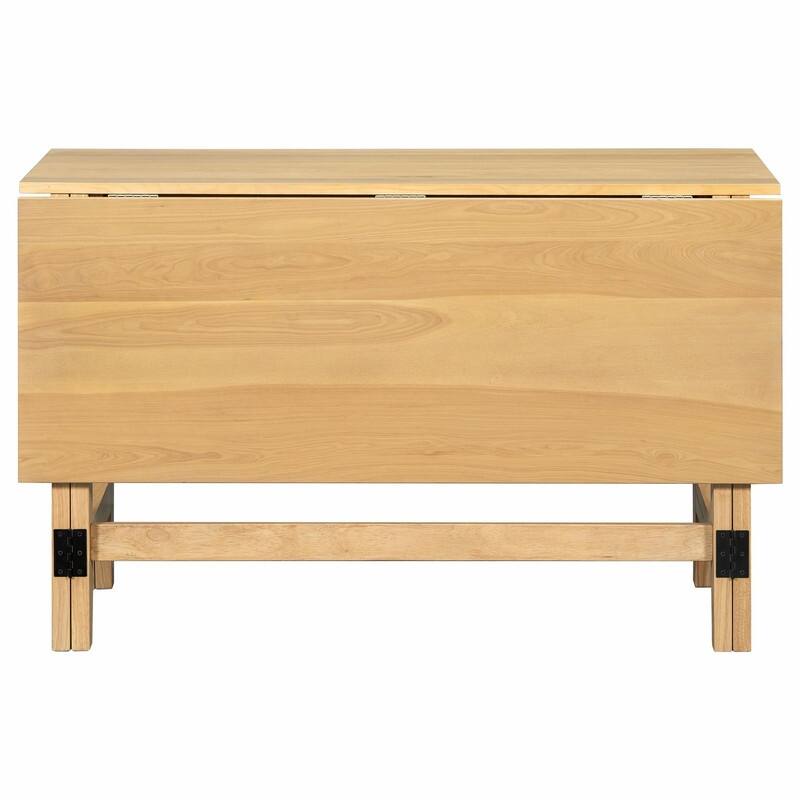 Farmhouse Wood Extendable Dining Table with Drop Leaf - Space-Saving Table for Small Places