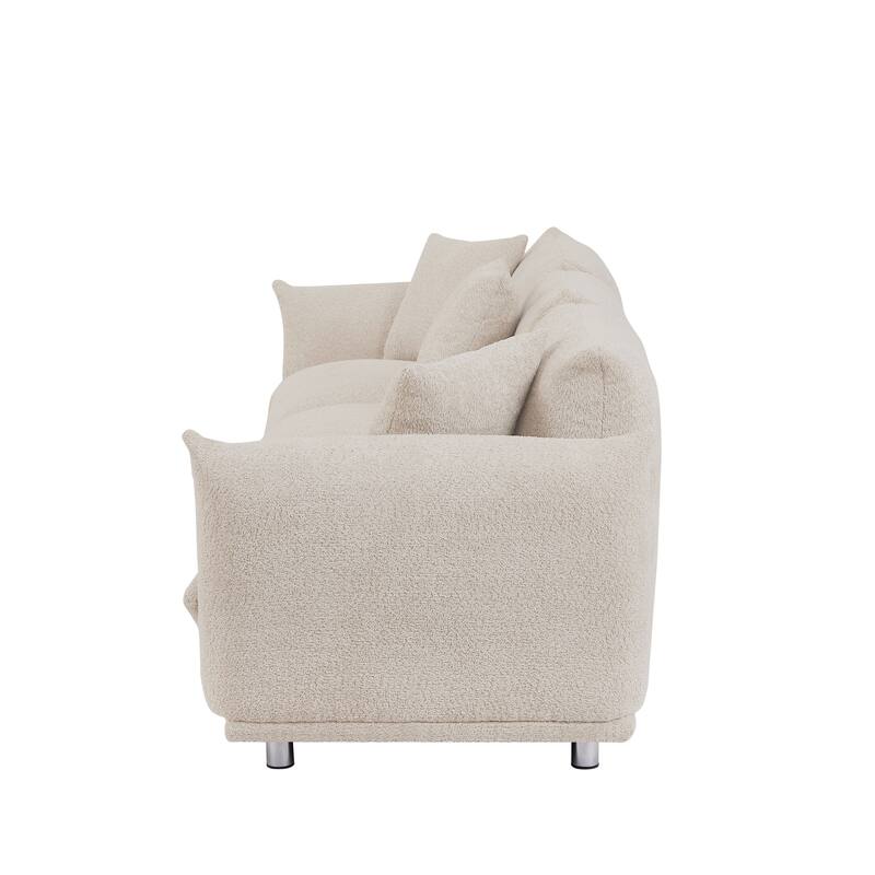 Camel Modern 111" Oversized 3-seater Sofa with Metal Legs and Solid Wood Frame for Living Room