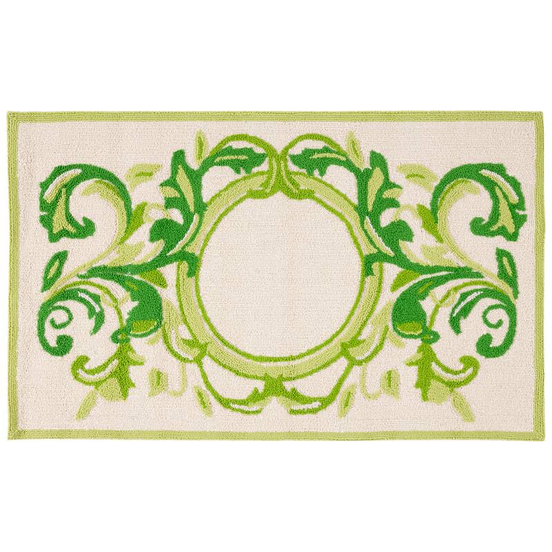 SAFAVIEH Handmade Monogram Eszter Casual Rug - 2'6" x 4' - A - Beige/Green - Rectangle