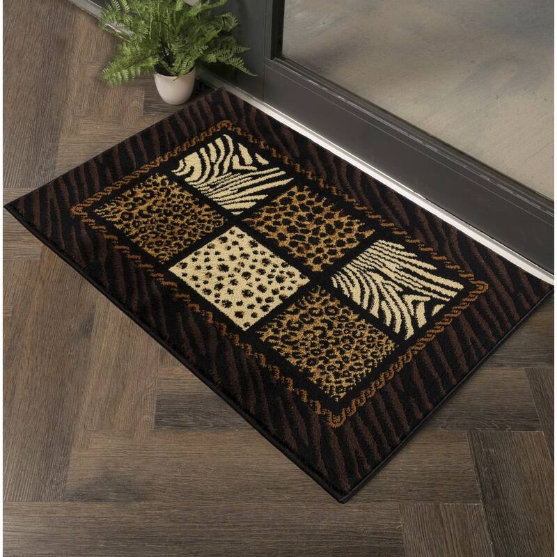 Multi 2 ft. x 3 ft. Animal Print Luxury Area Rug, 0.43 Pile Height – Sophisticated Warmth for Any Room - 6' x 7' - Straw Stripe