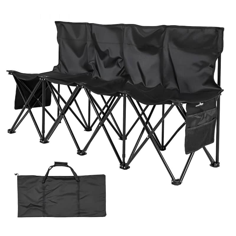 Foldable Team Bench with 600D Oxford Fabric Sturdy Iron Frame for Sports and Outdoor Use