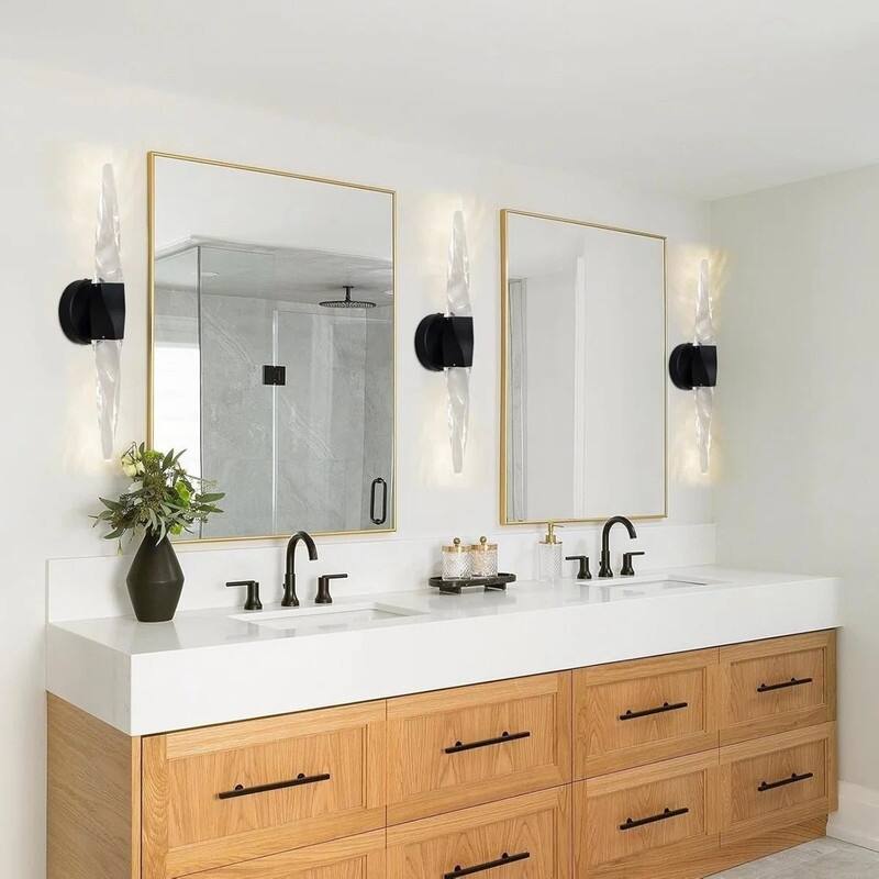 KAYLA 20.8" Black Crystal Wall Sconce