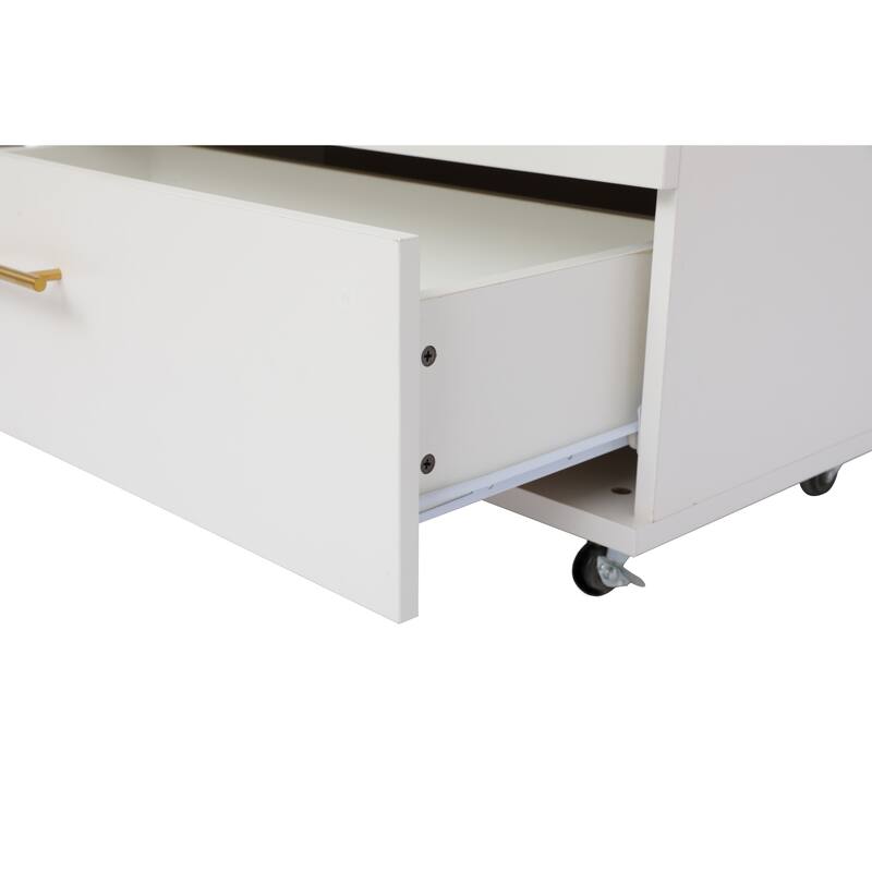 5 Drawer Dresser on Wheels Rustic Brown Rolling Chest of Drawers Storage Cabinet for Bedroom Closet, Wide Drawer Organizer