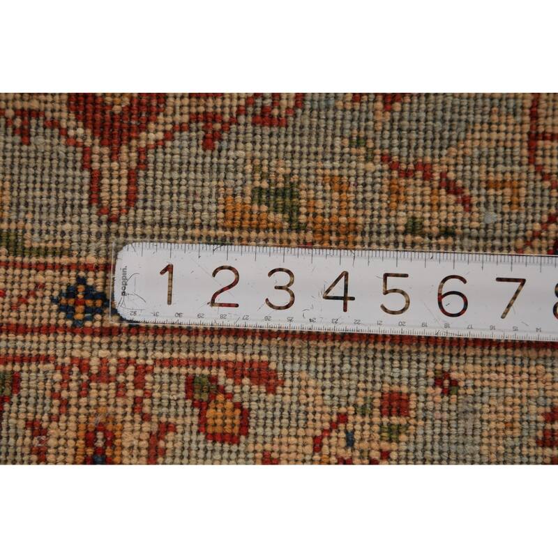 Geometric Heriz Serapi Vegetable Dye Accent Rug Handmade Wool Carpet - 3'0"x 4'10"