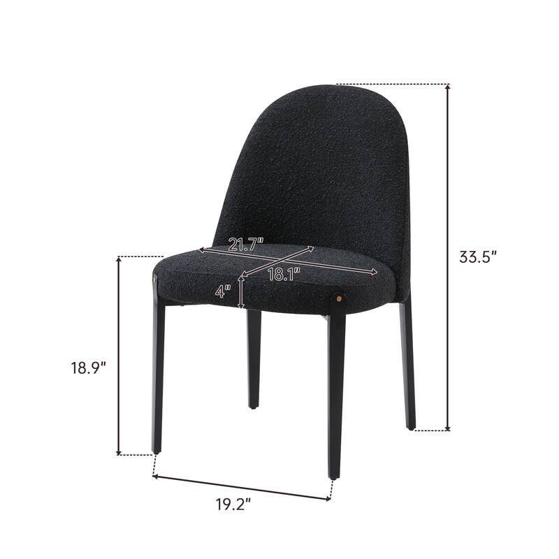 Morden Fort Upholstered Side Chair in White and Black (Set of 4)