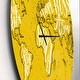 preview thumbnail 3 of 8, Designart 'Vintage Yellow Worldmap ' Oversized Global Wall CLock