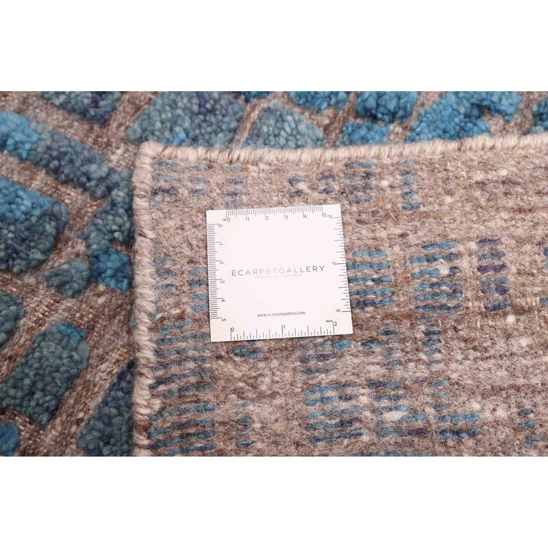 ECARPETGALLERY Hand-knotted Tangier Turquoise Wool Rug - 8'2 x 9'11