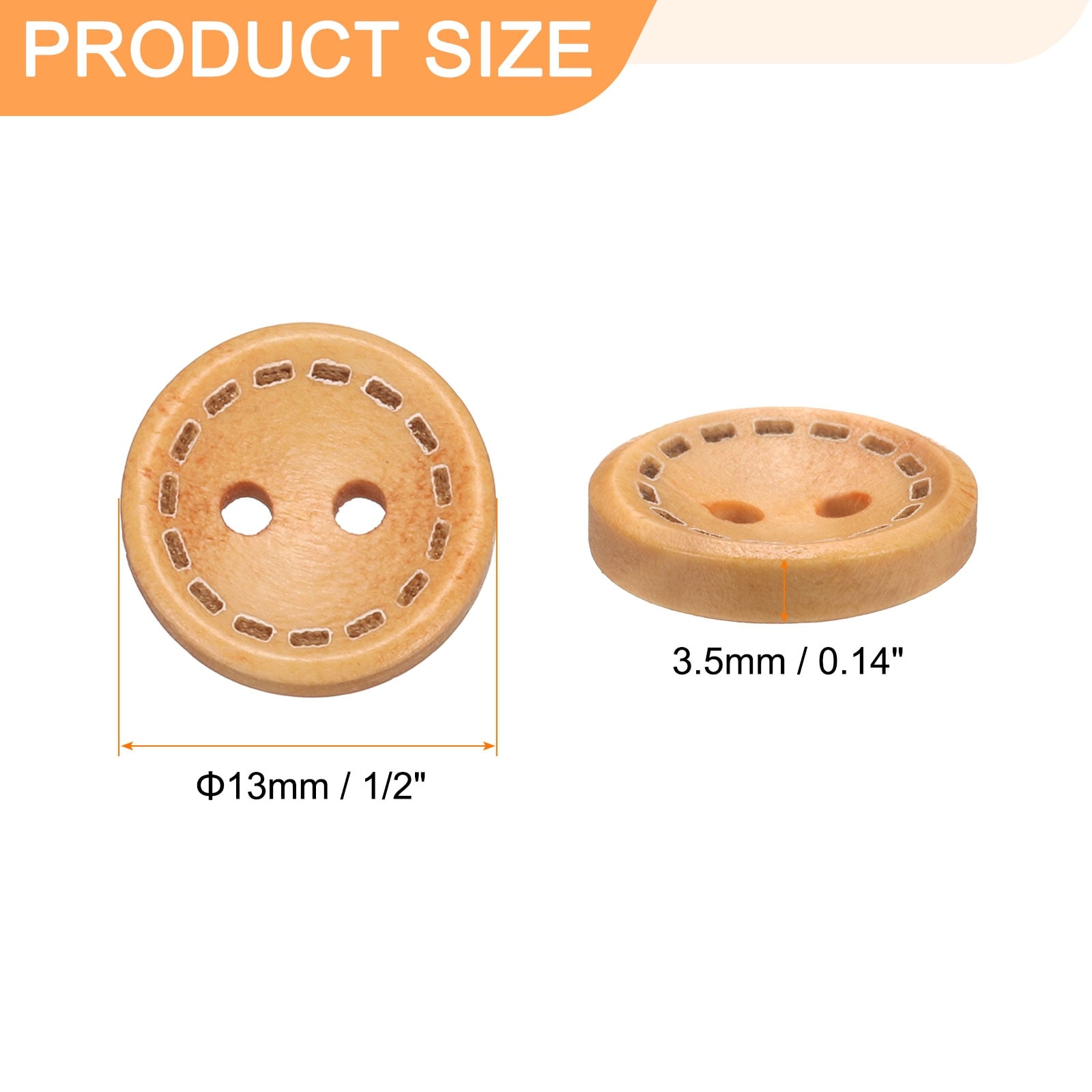 Wooden Sewing Button 2 Holes Wood Round Craft Replacement Buttons for Sewing Clothing Pillow DIY Crafts Decoration
