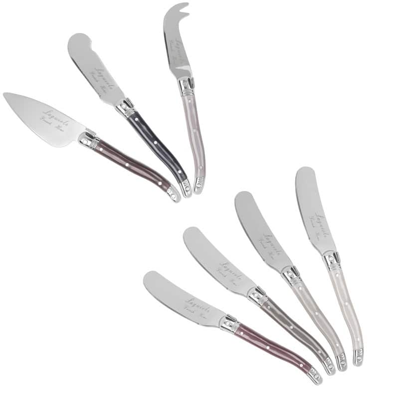 French Home 7-Piece Laguiole Cheese Knives and Spreaders - Warm Spice