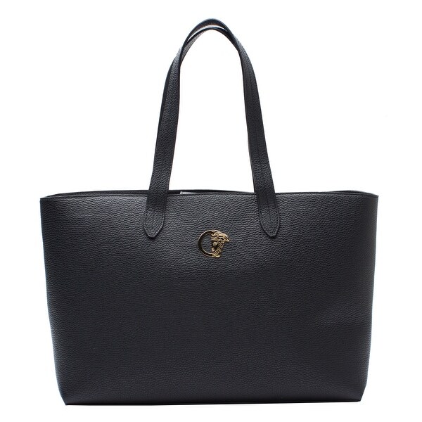 Versace Collection Leather Shoulder Handbag - Black - S