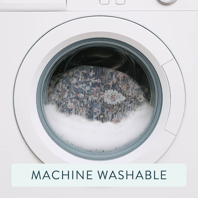 Machine Washable Indoor/ Outdoor Vintage Traditional Chantille Rug