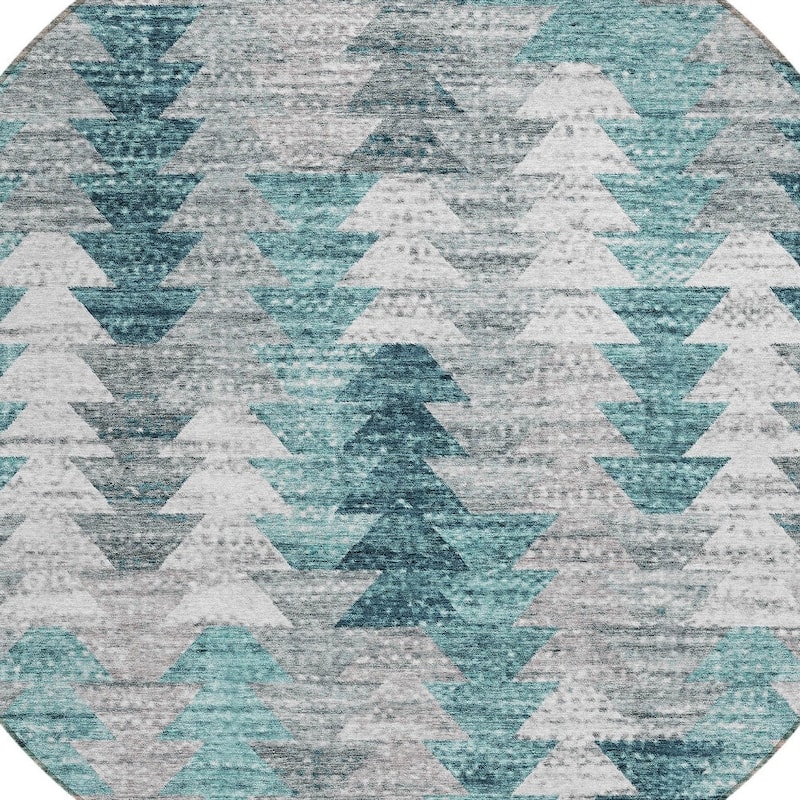 HomeRoots Geometric Transitional Rectangle Outdoor Rug