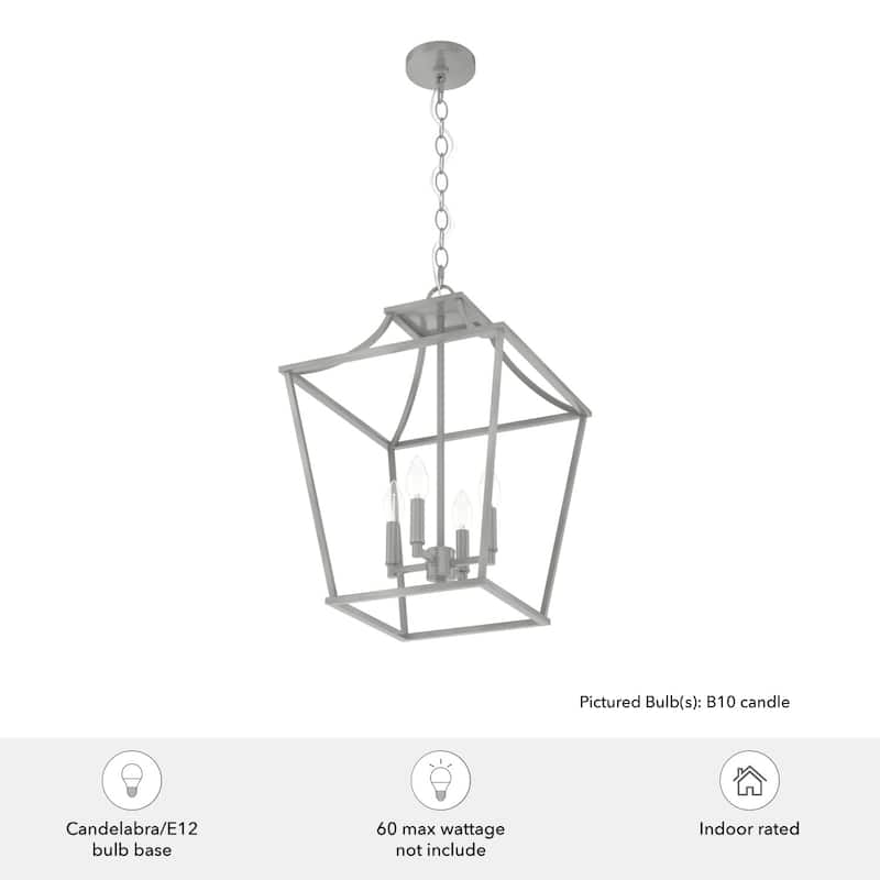 Hunter 15" Laurel Ridge 4-Light Lantern Pendant - Kitchen Island, Dining Room, Entry - Candle, Modern Farmhouse, Industrial