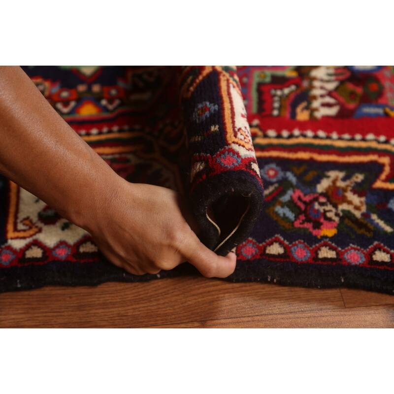 Hand Knotted Oriental 100% Wool Carpet Traditional Medallion Red Bakhtiari Area Rug - 4' 10'' X 3' 8''