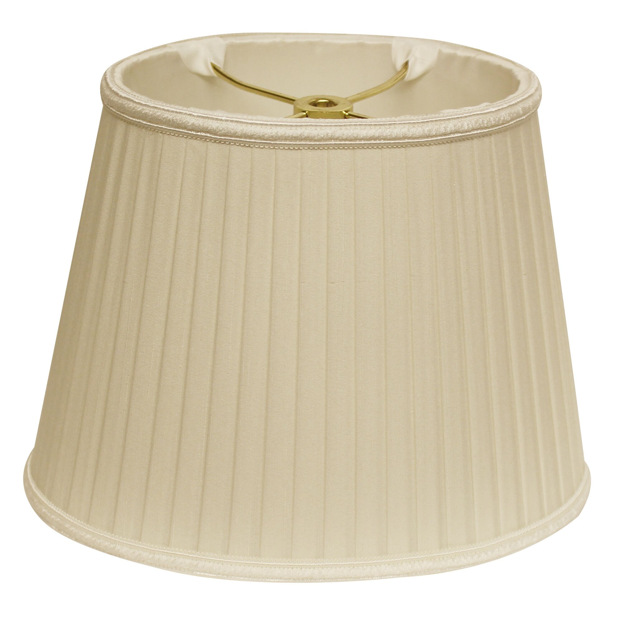 Cloth Wire Slant Oval Side Pleat Softback Lampshade with Washer Fitter Egg