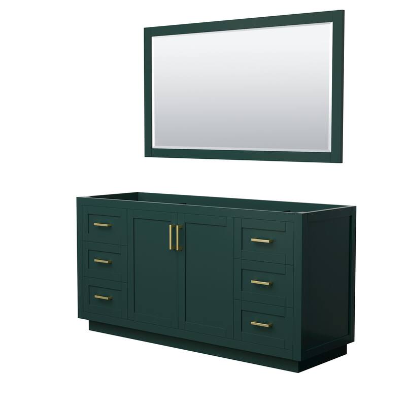 Wyndham Collection WCF2929-66S-CX-M58 Miranda 66" Single Free Standing - Green / Brushed Gold Hardware