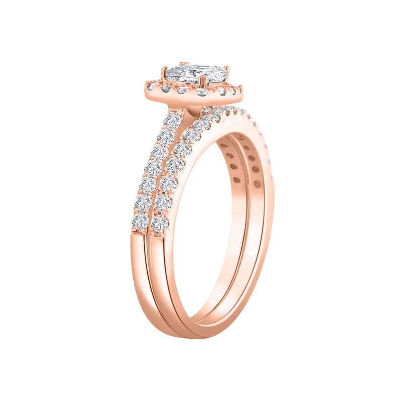 Auriya 1 3/4ctw Cushion-cut Halo Diamond Engagement Ring Set 14k Gold