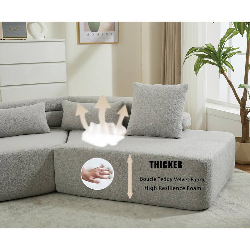 128"Minimalist Cloud Sectional Couch