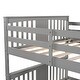 preview thumbnail 10 of 10, Full over Full Bunk Bed with Ladder,Gray, No Box Spring Needed, Solid Pine Wood Construction