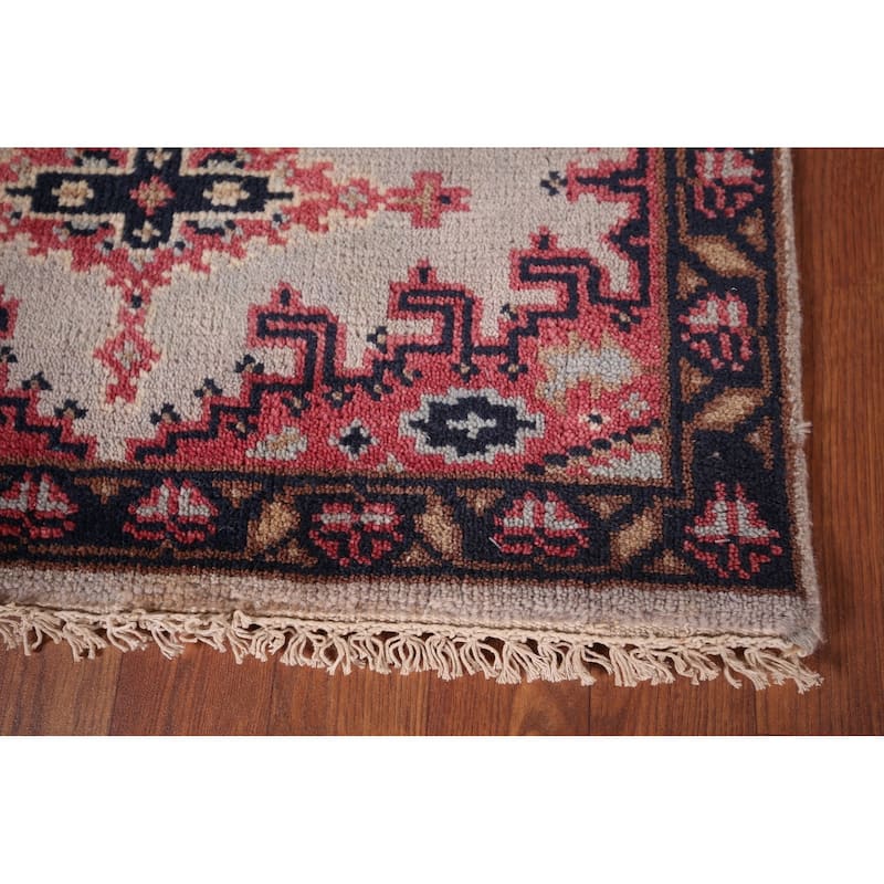 Geometric Viss Oriental Runner Rug Handmade Wool Carpet - 2'6"x 10'0"