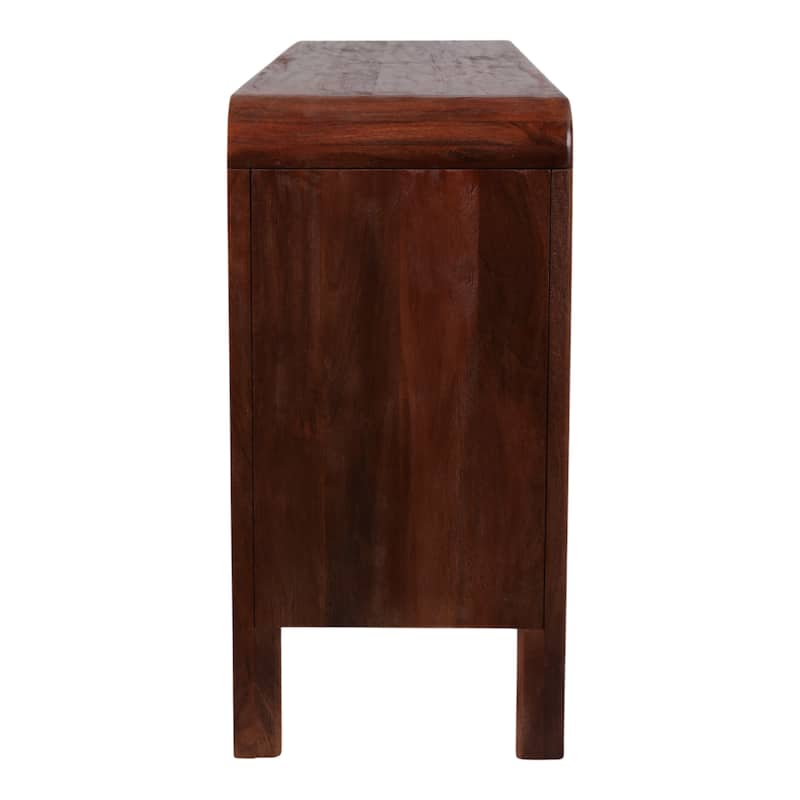 Mango Wood Cabinet Cassia Style Rounded Edge Design - 63" Brown - 63" x 15" x 29.5"