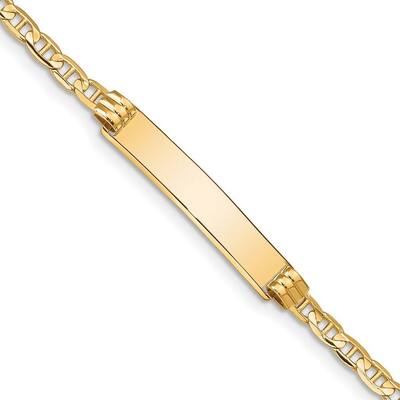 Curata 5.1mm 10k Yellow GoldEngravable Mariner Anchor Link ID Bracelet 7 Inch