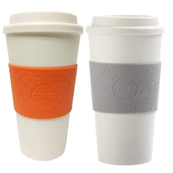 8oz Reusable Coffee Cup with Leak Proof Lid and Non-Slip Sleeve, Dishwasher and Microwave Safe Coffee Mug