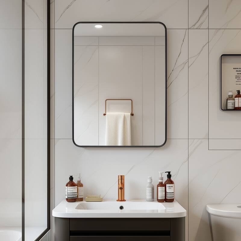 Talayuela Rectangular Aluminum Framed Medicine Cabinet with Mirror