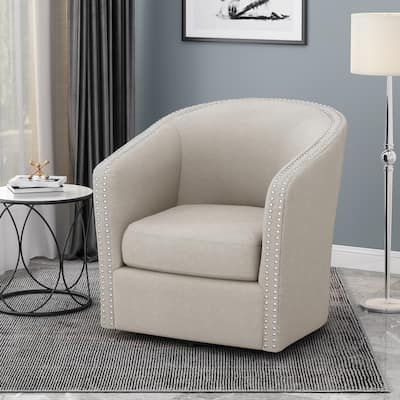 31.25" Upholstered Swivel Club Chair