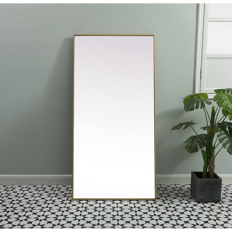 Indigo Home Metal Frame Rectangle Full Length Mirror 30x60 Inch