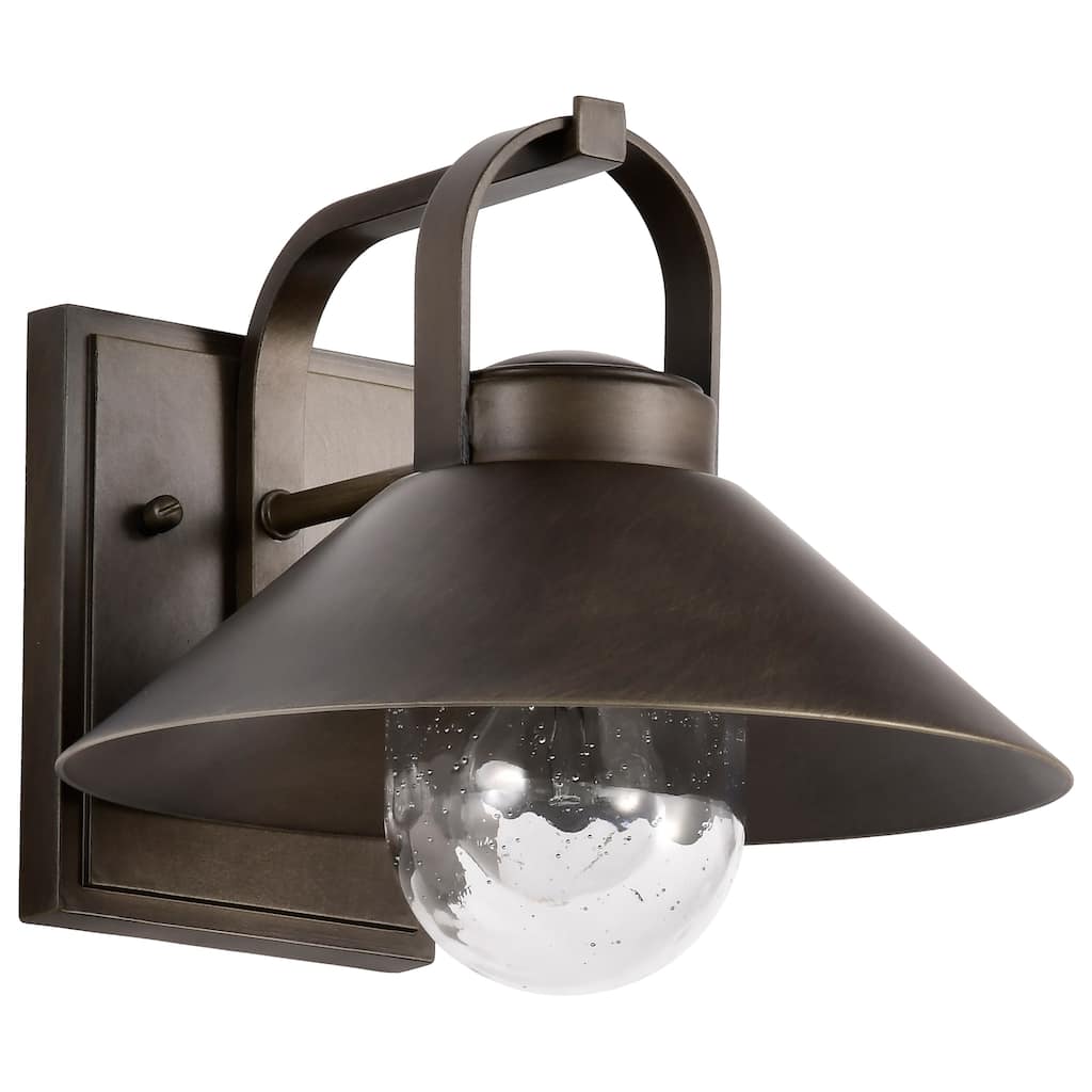 Ridge Medium Outdoor Lantern Bronze Finish Clear Seeded Glass