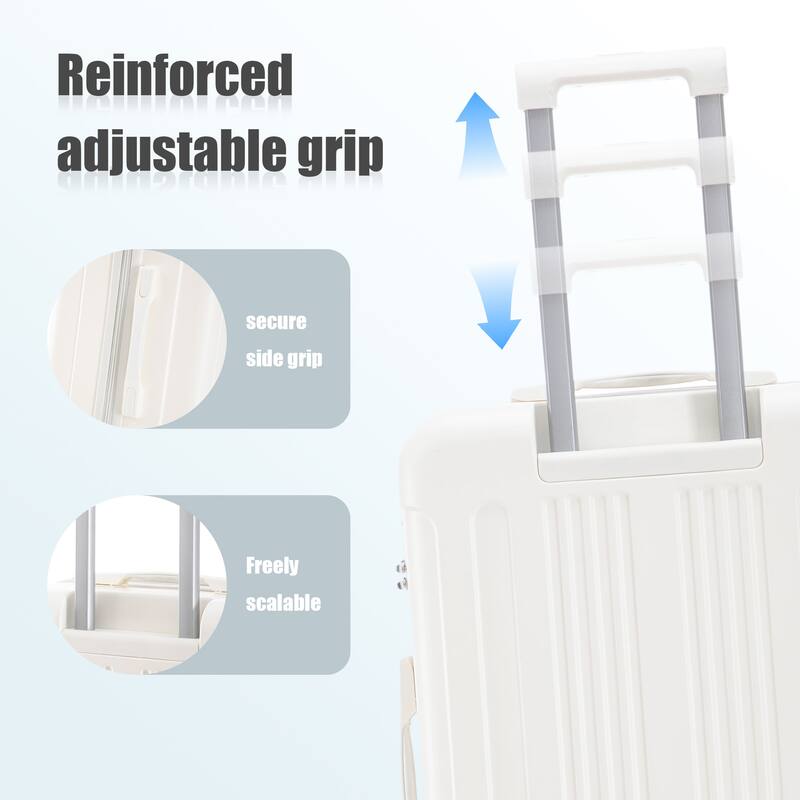 3 PCS in ABS Spinner Wheel Luggage, Carry on Suitcase, TSA Combination Lock