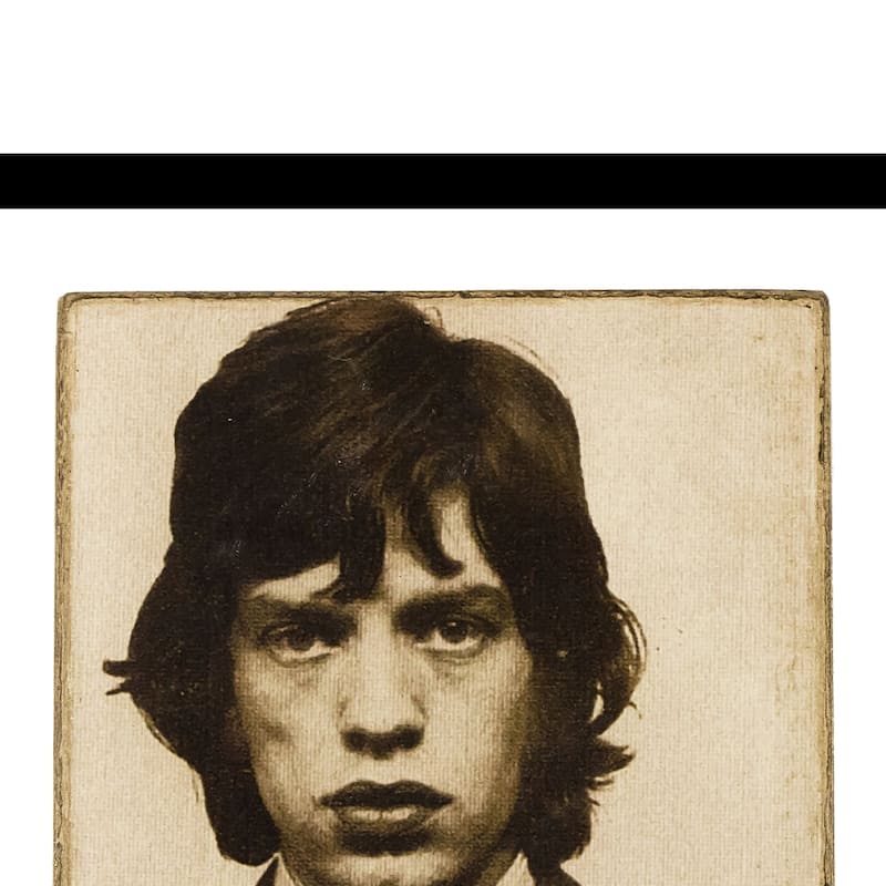 Mick Jagger 1967 Mugshot 14x18 Framed Print Black Bed Bath