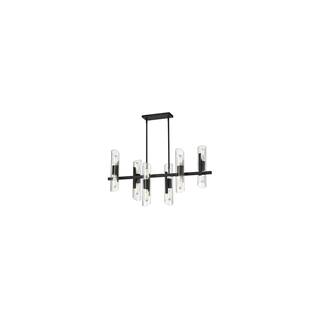 12 Light Chandelier - Chrome Finish, Clear Glass Shades - Modern Ceiling Light Fixture - 22