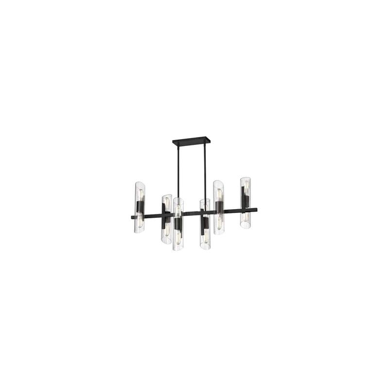 12 Light Chandelier - Chrome Finish, Clear Glass Shades - Modern Ceiling Light Fixture - 22