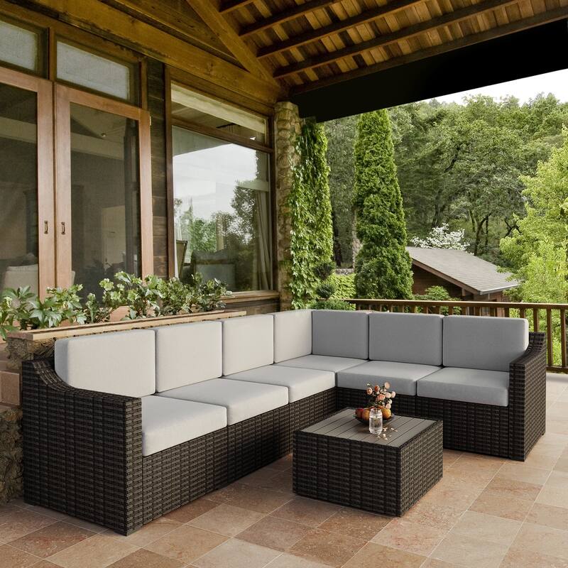 7 Piece Patio Sectional Conversation Set