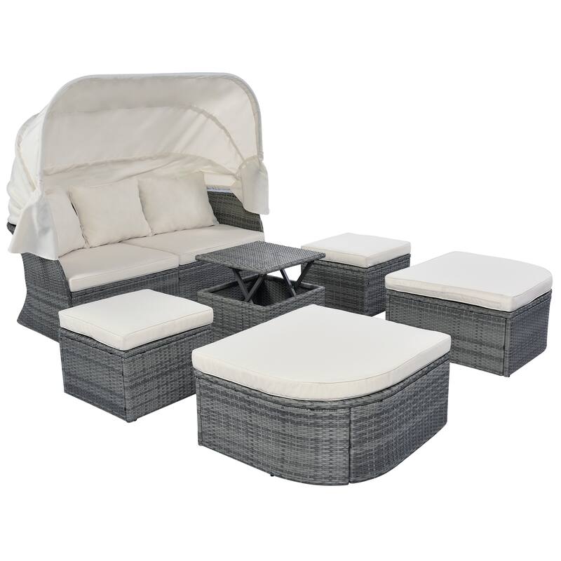 Patio Furniture Set with Outdoor Daybed and Conversation Set