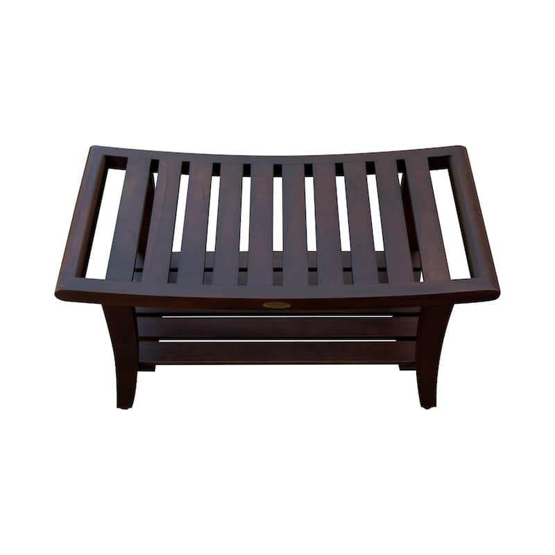 Harmony, 30", Teak Shower Bench, Teak Shower Stool, Teak Bench Shower, Wooden Shower Bench, Woodland Brown