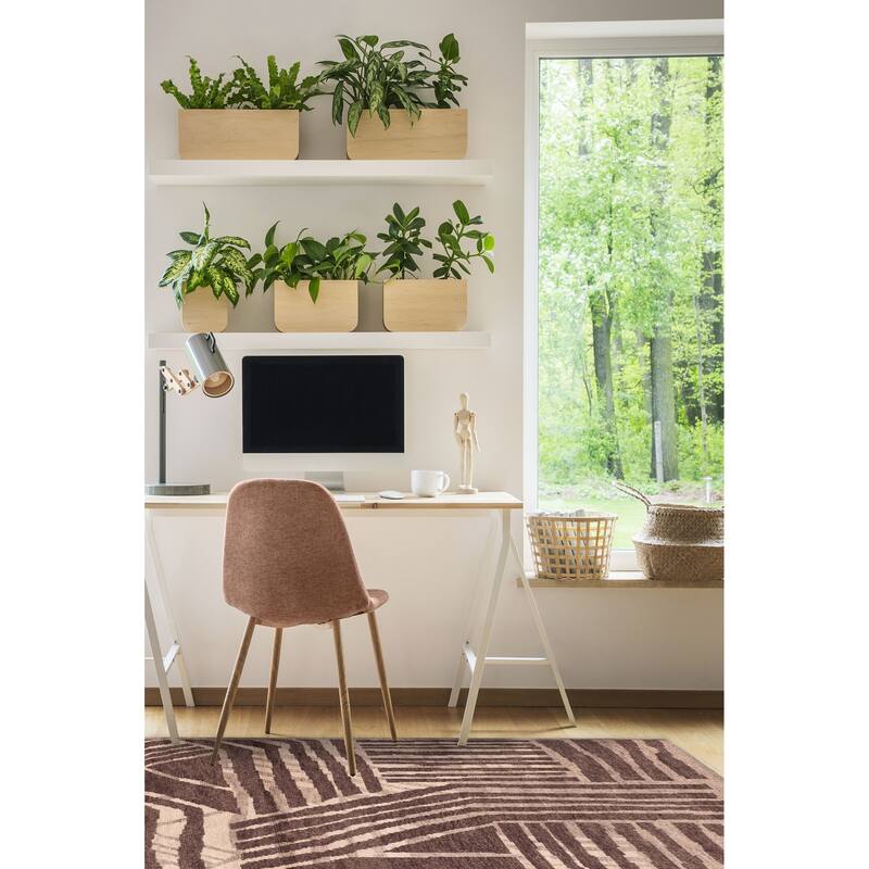 ECARPETGALLERY Hand-knotted Tangier Dark Brown Wool Rug - 5'0 x 7'10