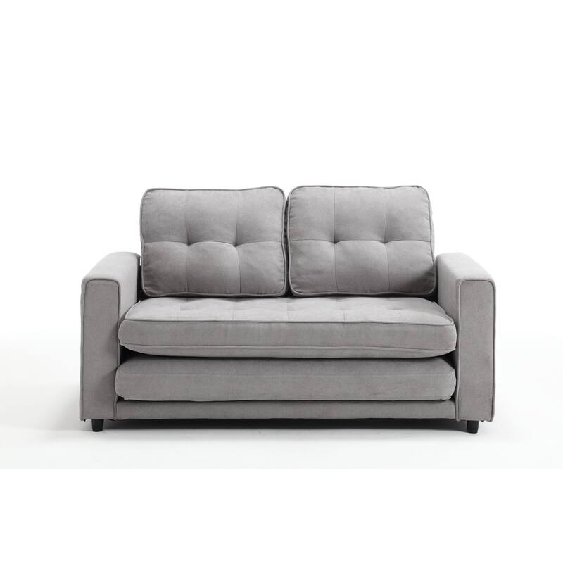 Velvet Sofa Bed with Storage Bags for Living Room or Guest Room, Space-Saving