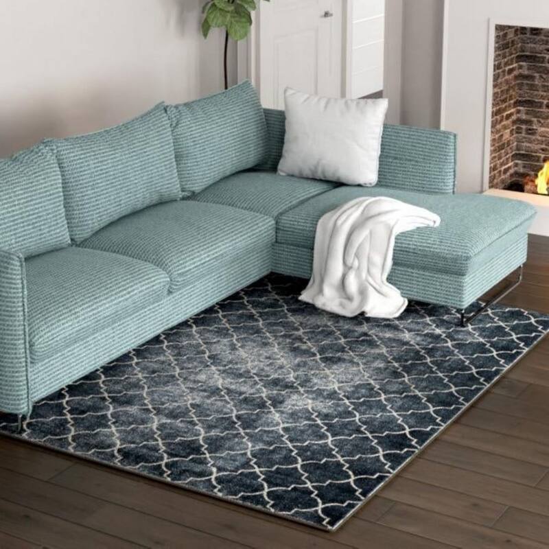 Contemporary Richye Collection Area Rug - Navy Blue - 9'x12'