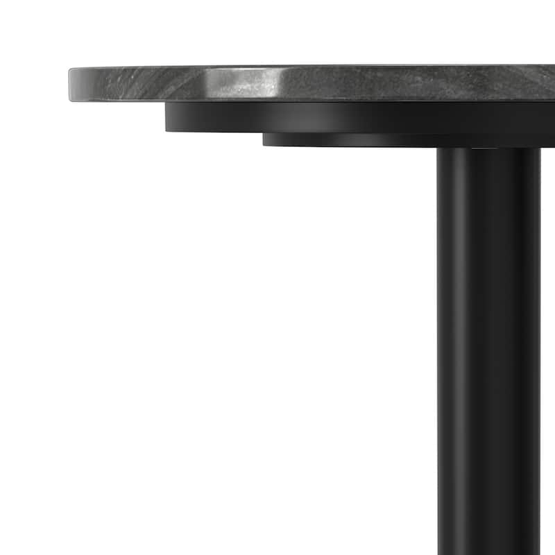 WYNDENHALL Ryan 16" Wide Modern Side Table in Genuine Marble and Iron - 15.7" d x 15.7" w x 21" h