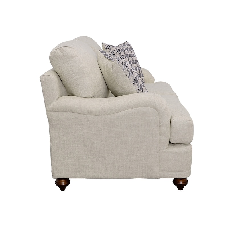 Glenn Transitional Upholstered English Arm Loveseat