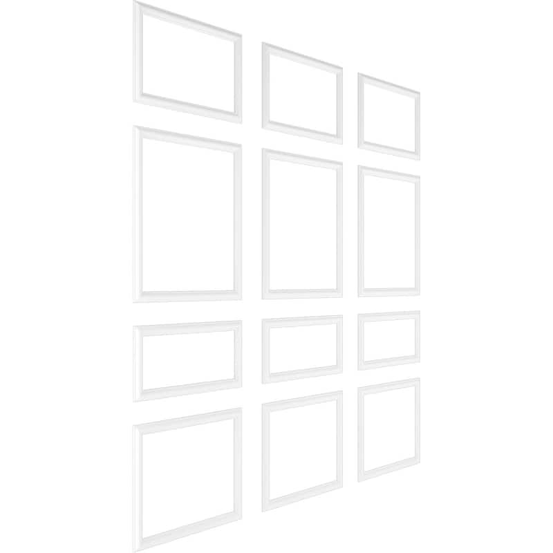 94 1/2"L Ashford Square Design Full Wall Wainscot Paneling Kit - Adjustable from Heights