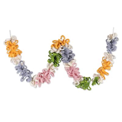 Novica Handmade Holiday Delight Wool Felt Christmas Tree Garland - Multicolor