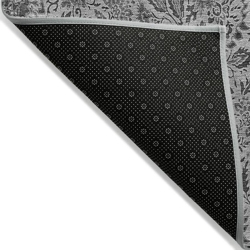 Machine Washable Indoor/ Outdoor Chantille Casual Floral Rug