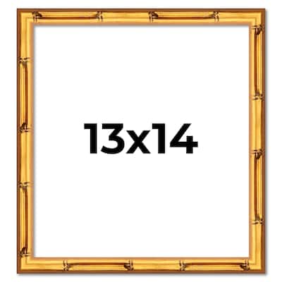 13x14 Frame Gold Bamboo Picture Frame Modern Photo Frame Includes UV Acrylic Shatter Guard Front Acid Free Foam Backing Board