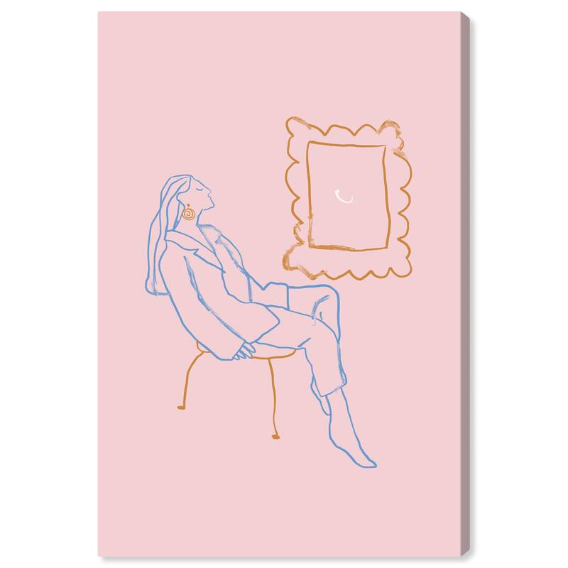 Wynwood Studio Canvas Fashion and Glam The Mirror Window Pink and Pastel Pink Modern & Contemporary Wall Art Canvas Print