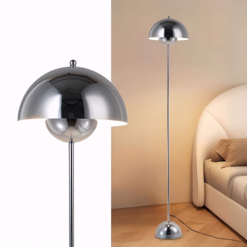Industrial Metal Shade White/Black/Gold Floor Lamp with Foot Switch Modern Tall Standing Lamp for Living Room